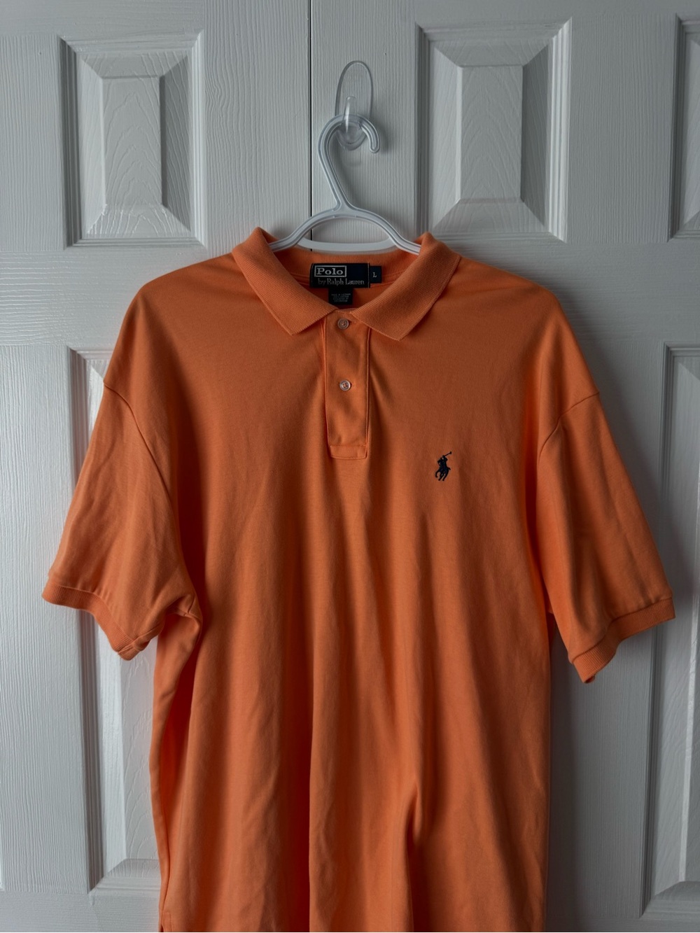 Polo Ralph Lauren Vintage Orange Cotton Classic Quiet Luxury Polo Shirt L